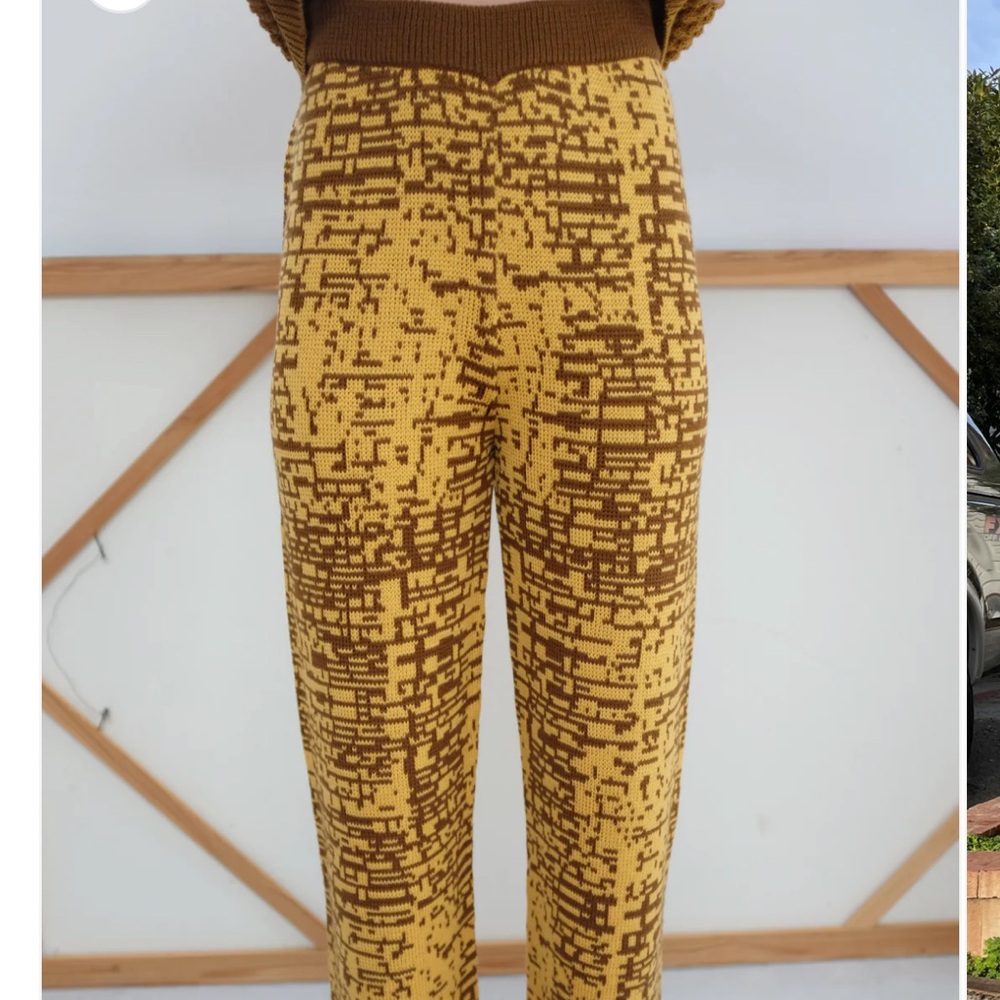Beklina Merino Jacquard Knit Trouser Cocoa/Saffron - Picture 5 of 5